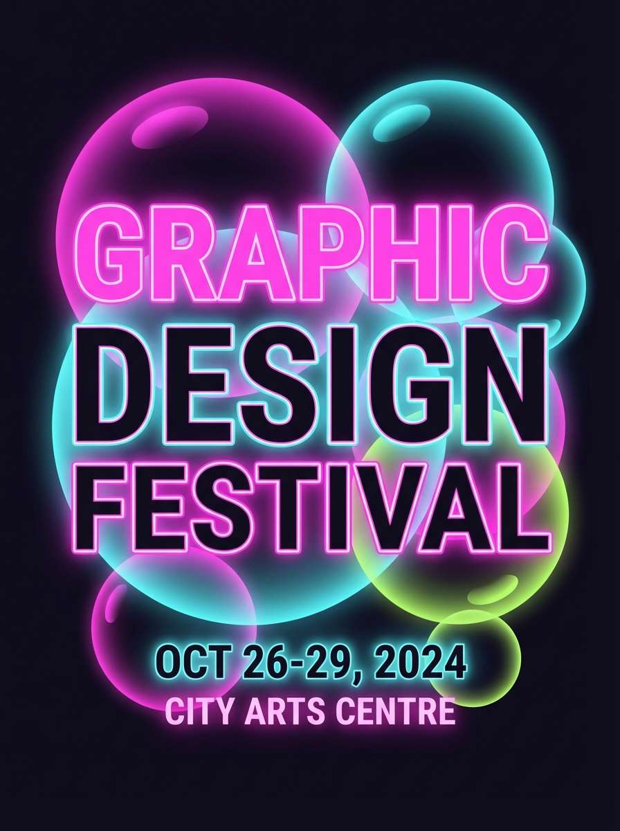 festival poster neon design