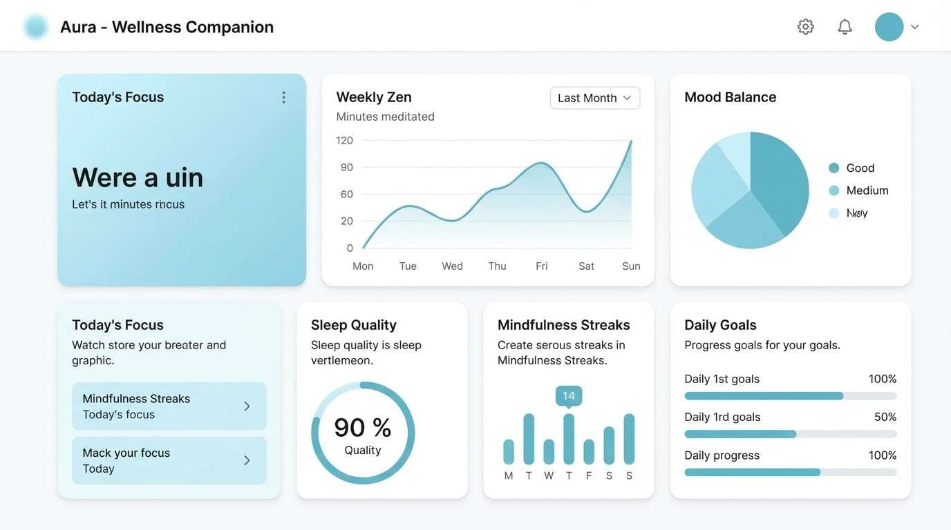wellness dashboard ui cards
