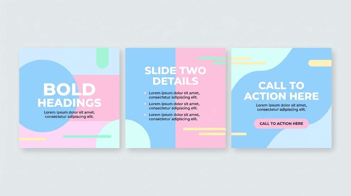 social carousel template set