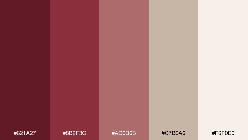 burgundy clay minimal red burgundy color palette with hex codes