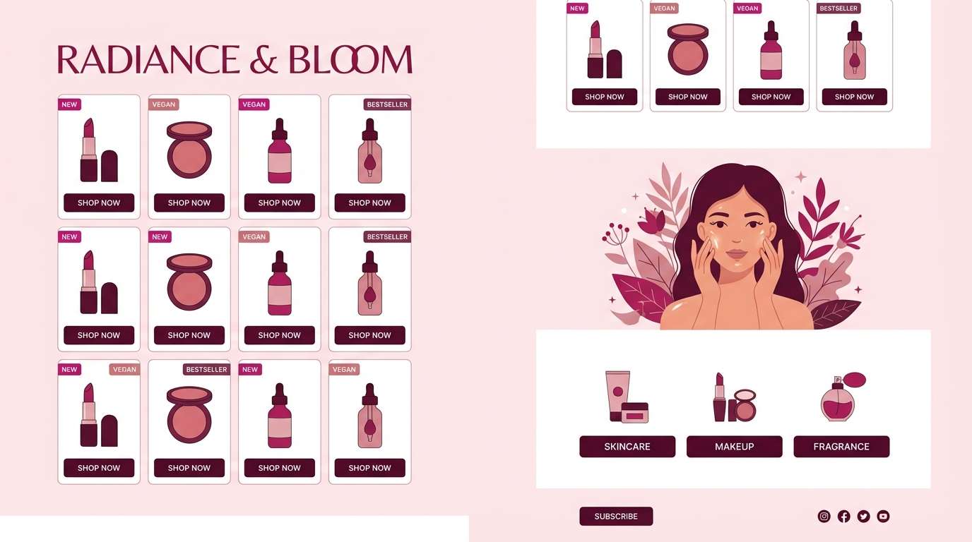 cosmetics landing page