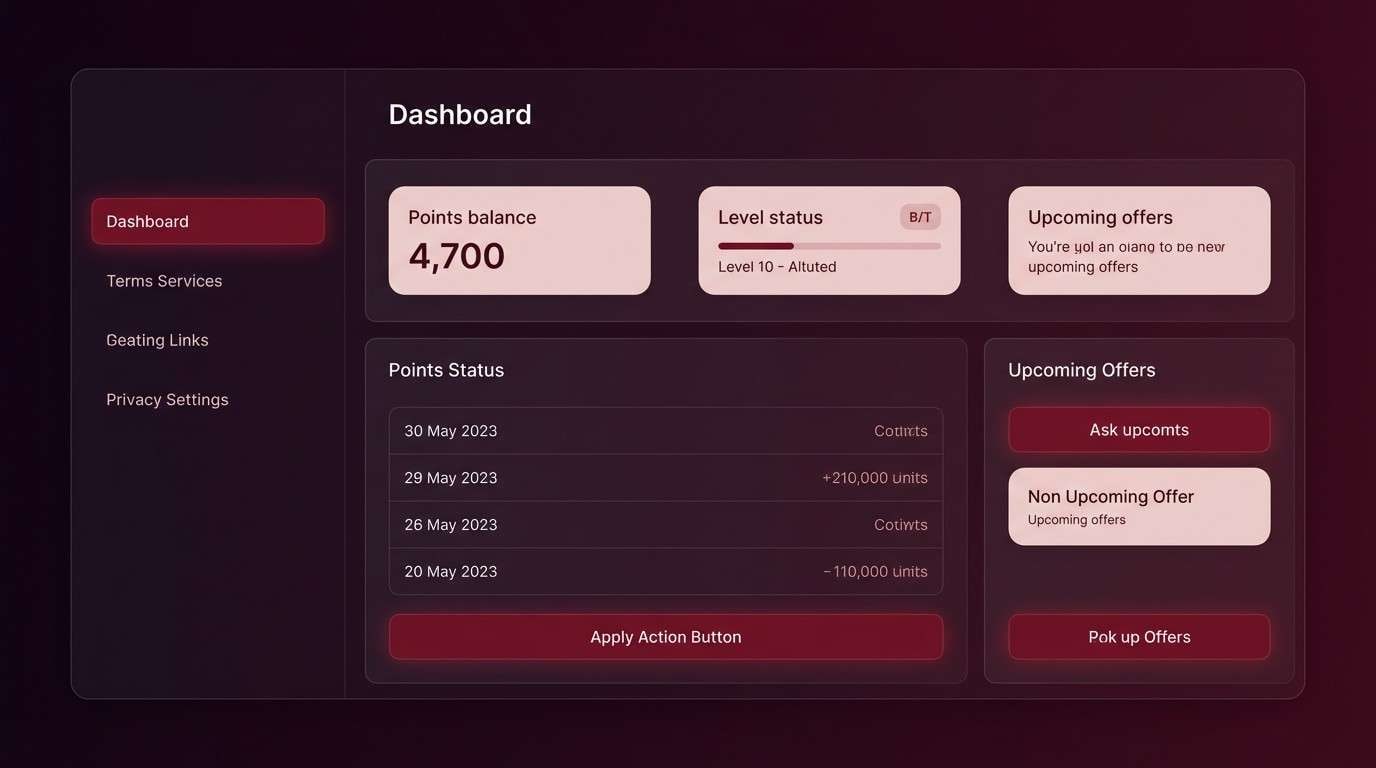 dark loyalty ui dashboard