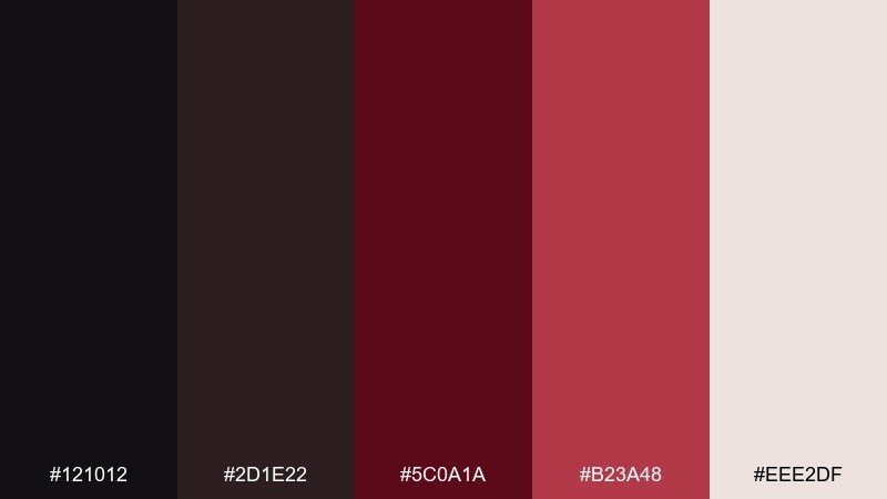 burgundy leather color palette with hex codes