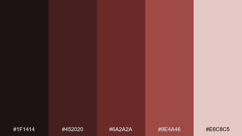 burgundy leather color palette with hex codes