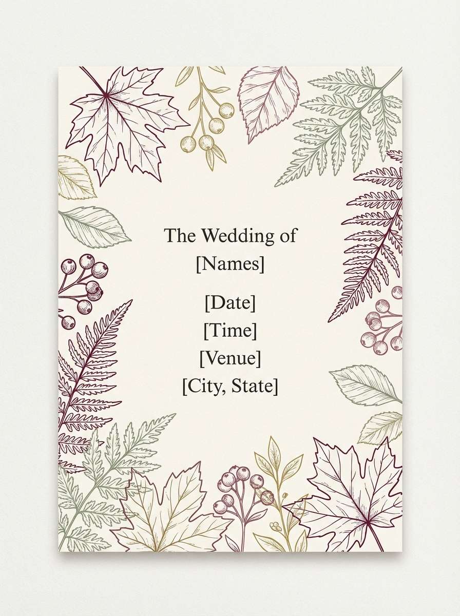 fall wedding invitation