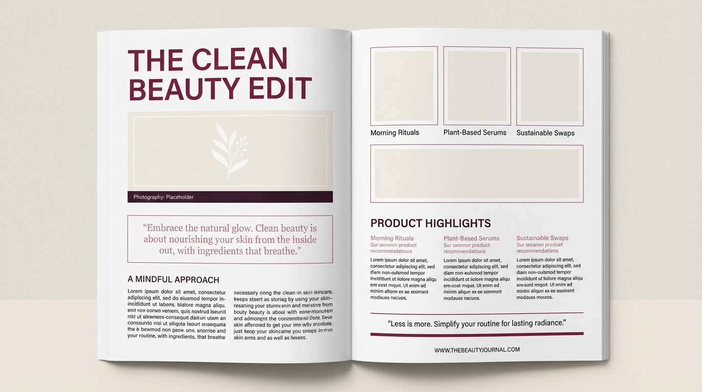 beauty editorial layout
