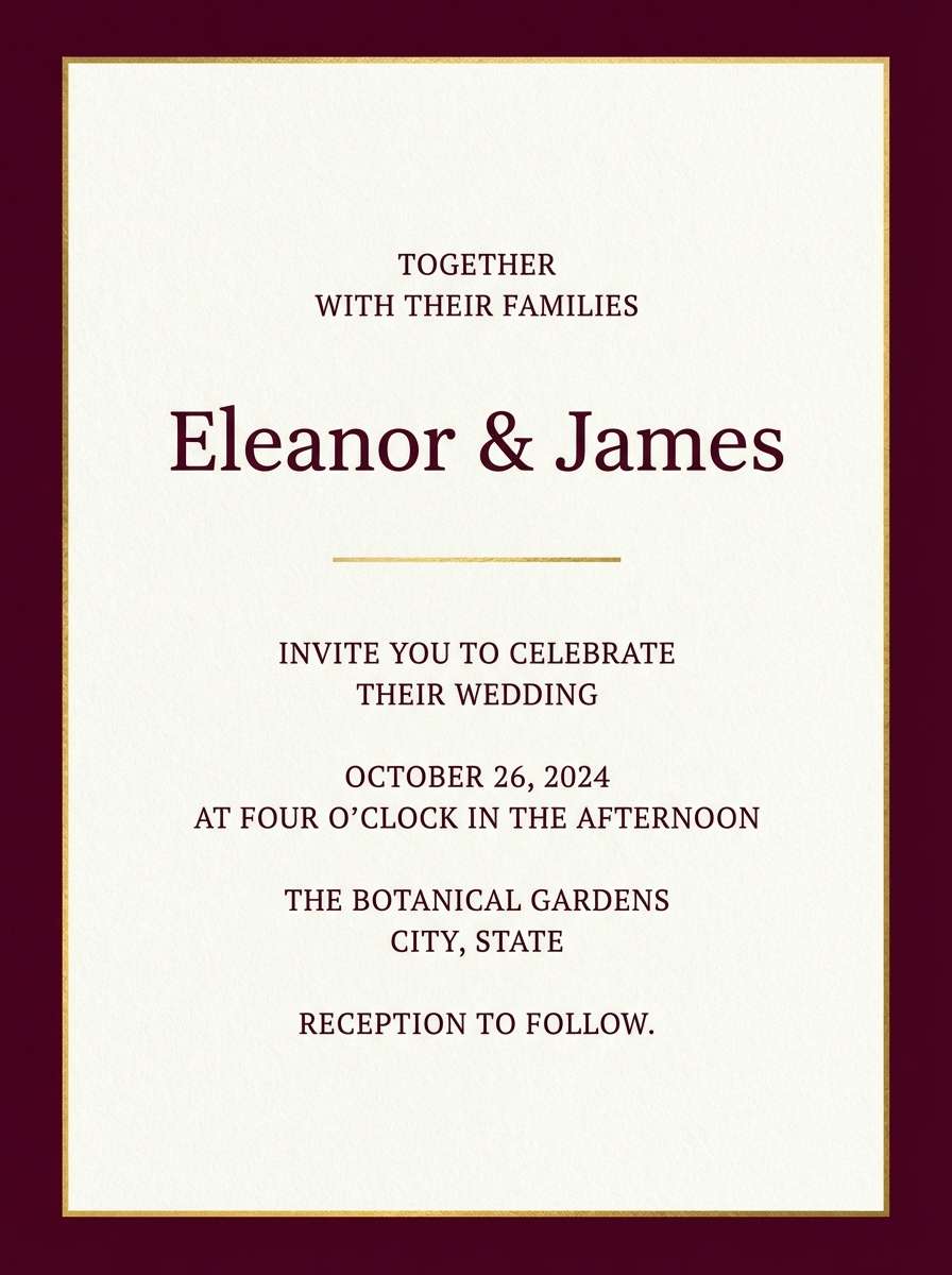burgundy wedding invitation design