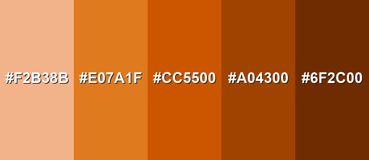 shades and variations of burnt-orange-color