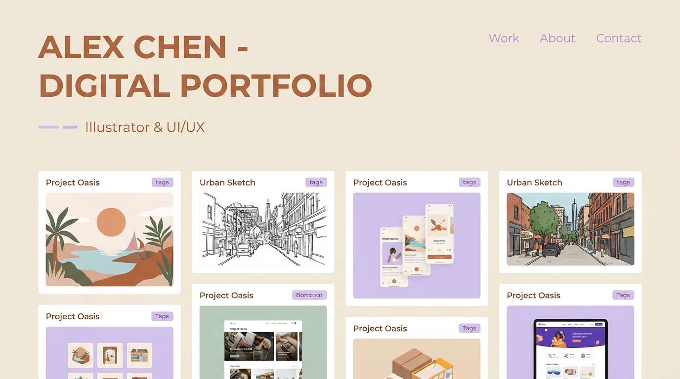 creator portfolio ui mockup