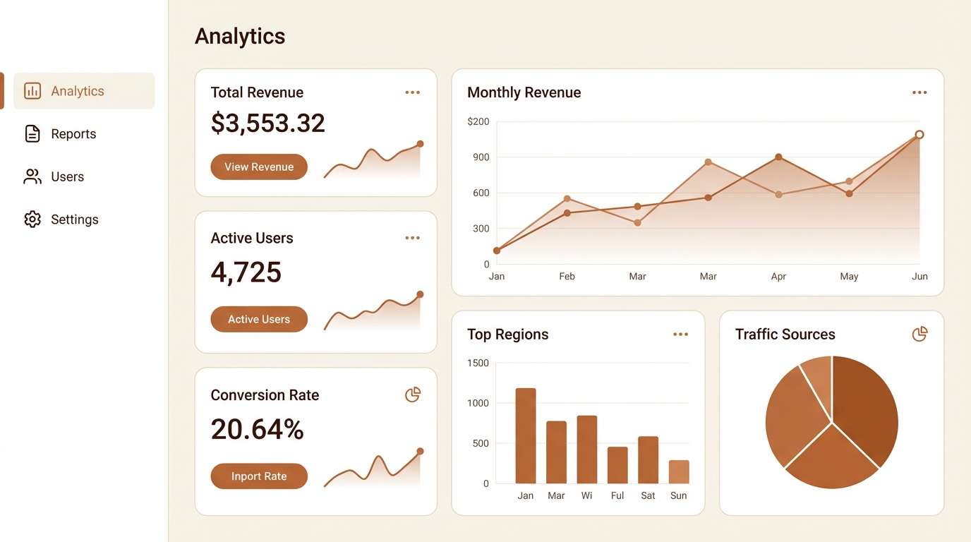 warm minimal dashboard ui