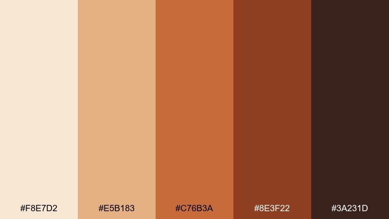 burnt sienna trail savannah color palette with hex codes