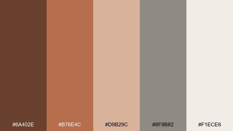 burnt sugar stone coffee brown color palette with hex codes