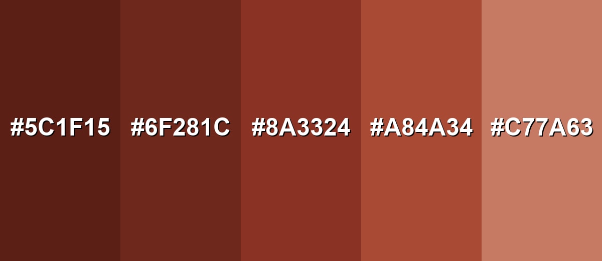 shades and variations of burnt-umber