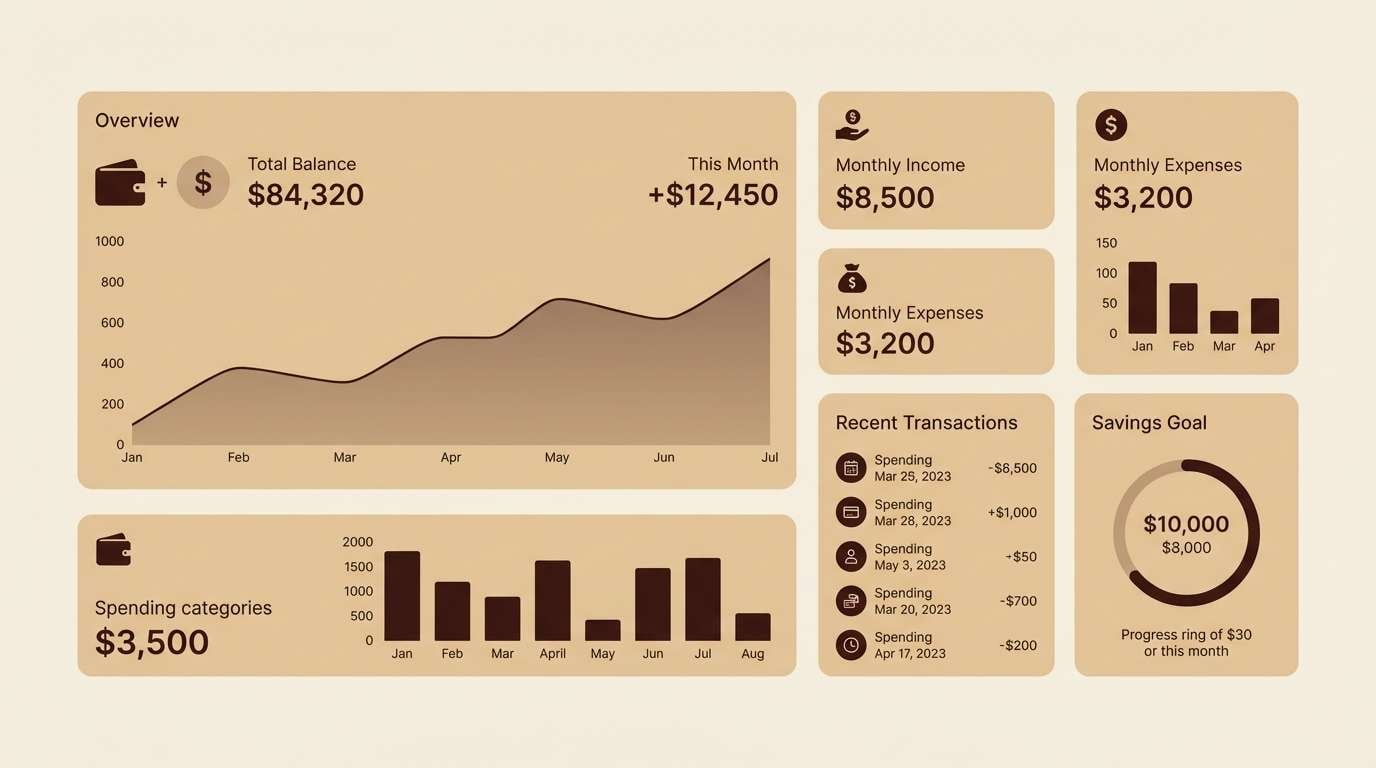 minimal finance dashboard ui