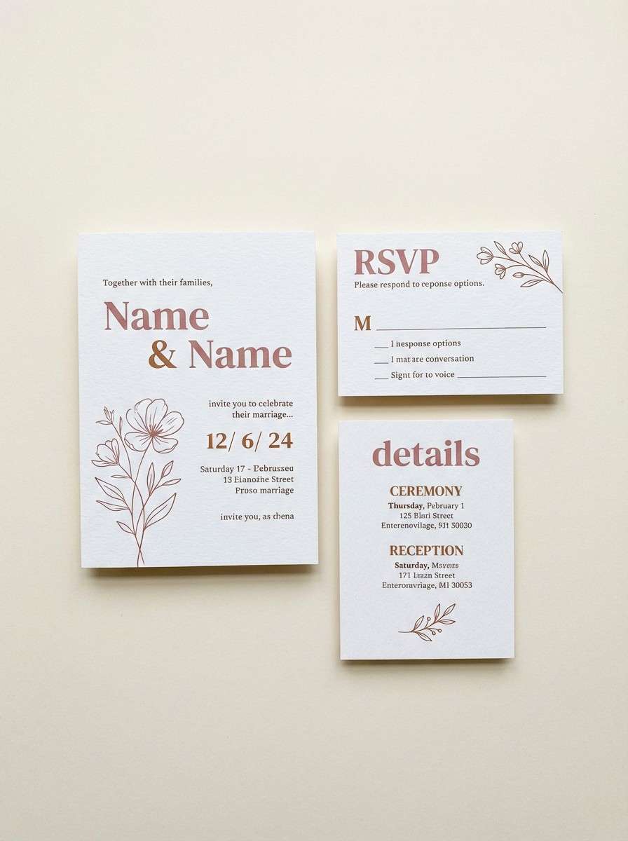 romantic wedding invitation suite