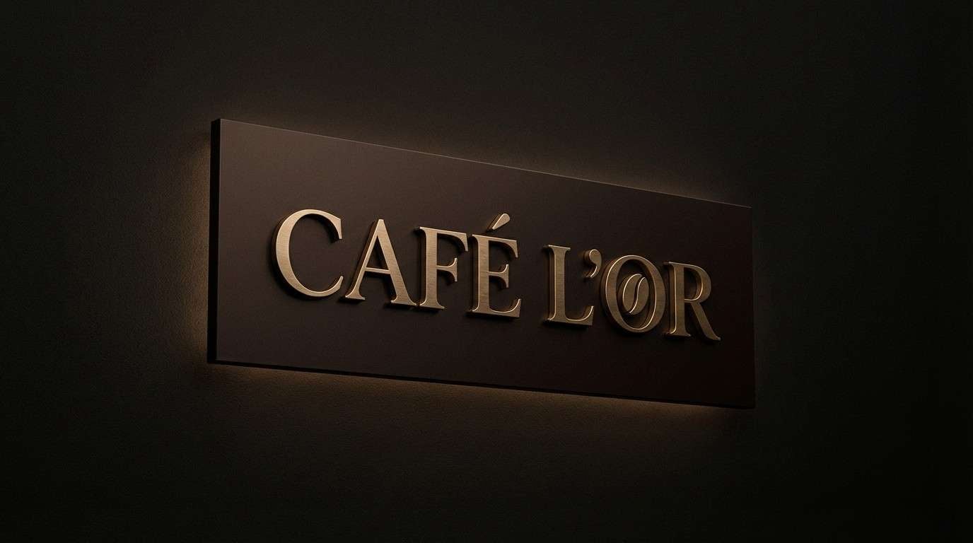 luxury cafe signage mockup