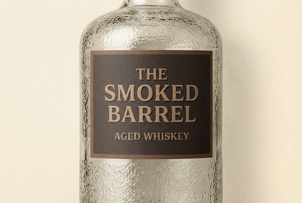 whiskey label packaging mockup