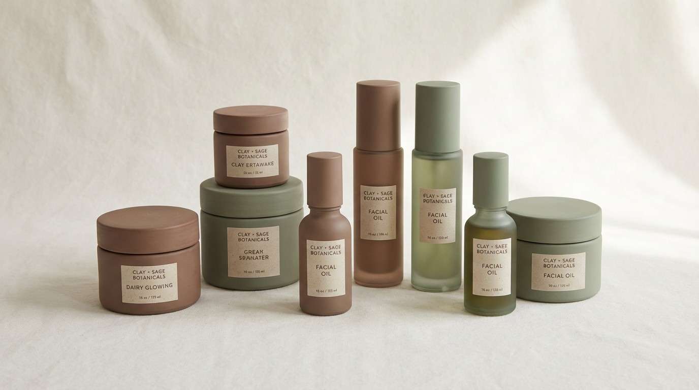 natural skincare packaging mockup