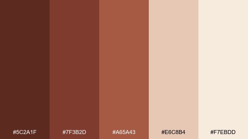 burnt umber gradient chestnut color palette with hex codes