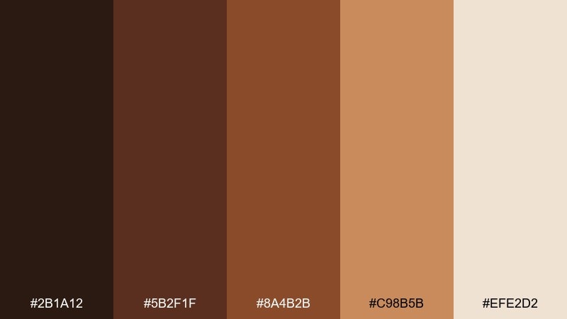 burnt umber modern autumn leaves color palette with hex codes