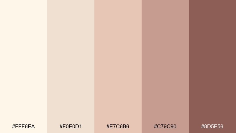 buttercream blush color palette with hex codes