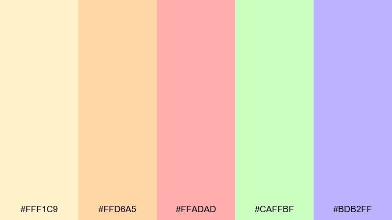 buttercream confetti gender reveal color palette with hex codes