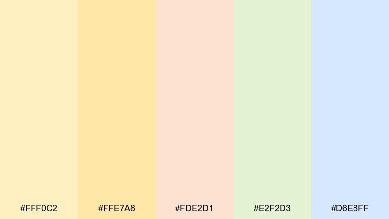 buttercream dream pastel color palette with hex codes