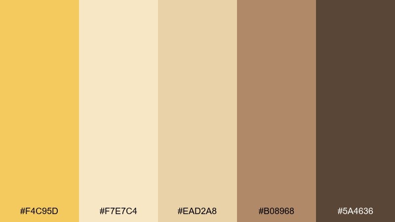 buttered toast corn color palette with hex codes