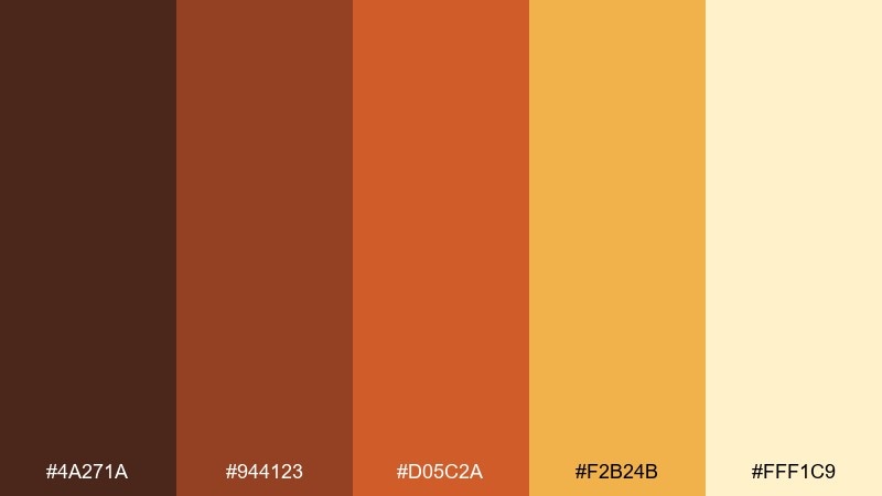 butterscotch brick color palette with hex codes