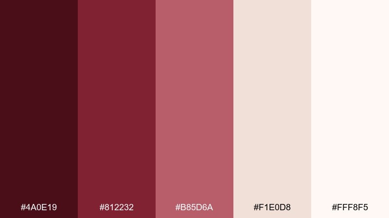 cabernet and cream dark red wine color palette with hex codes