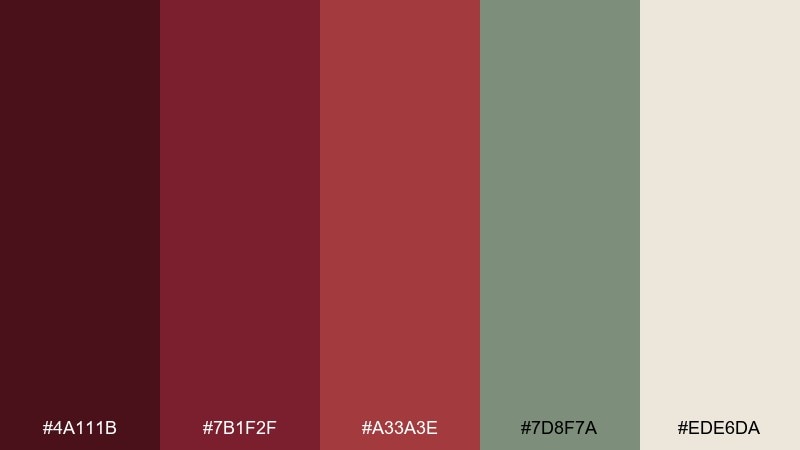 cabernet and sage color palette with hex codes
