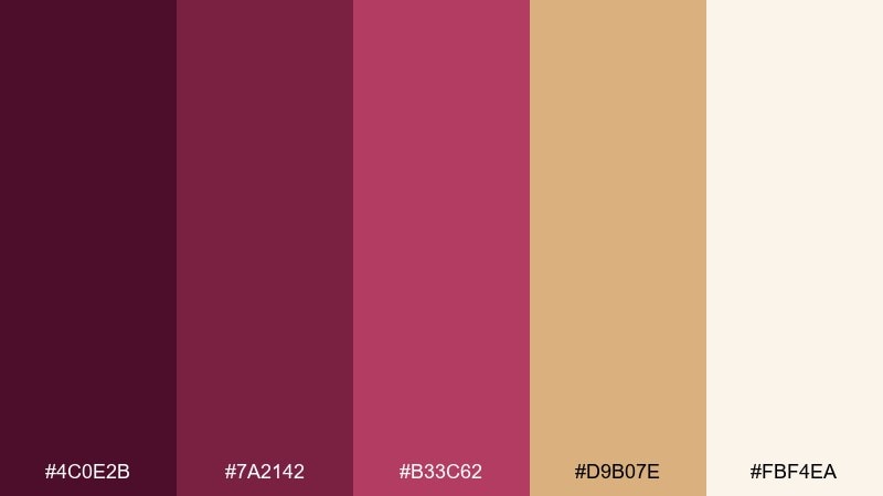 cabernet gold foil burgundy plum color palette with hex codes