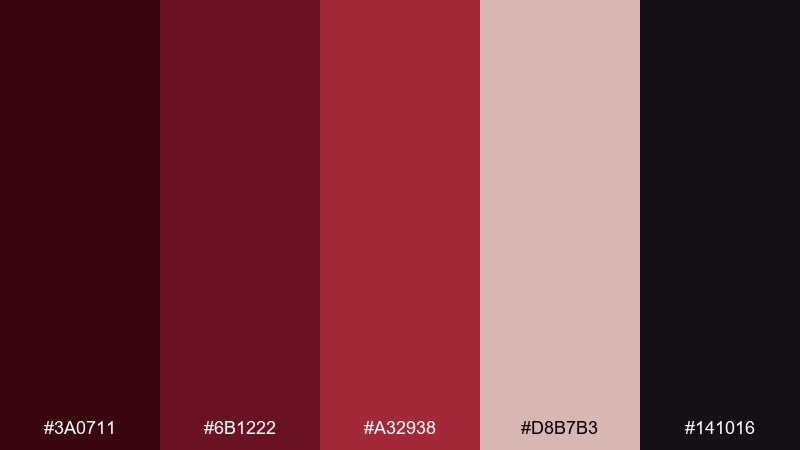cabernet night ui burgundy dark red color palette with hex codes