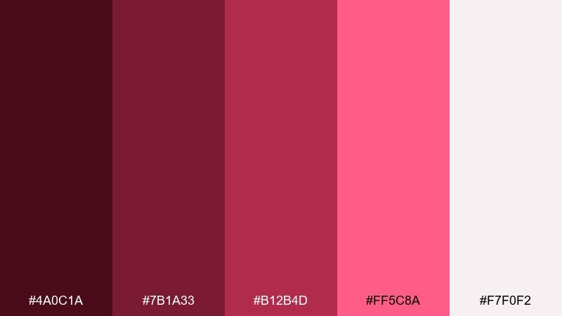 cabernet pop wine color palette with hex codes