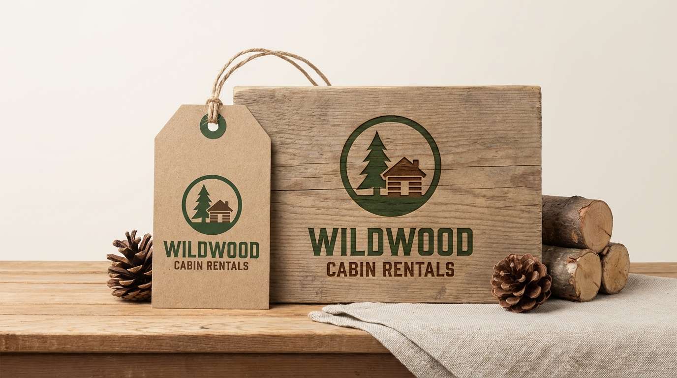 rustic cabin branding set