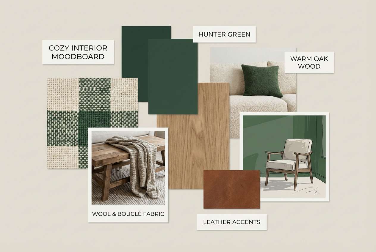 cabin moodboard collage