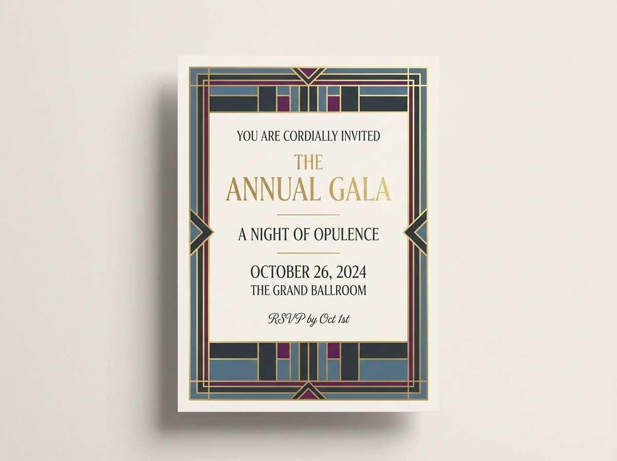 art deco invitation