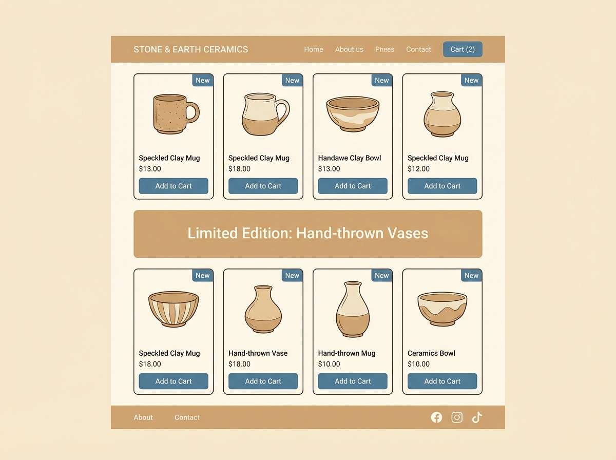 handmade shop webpage