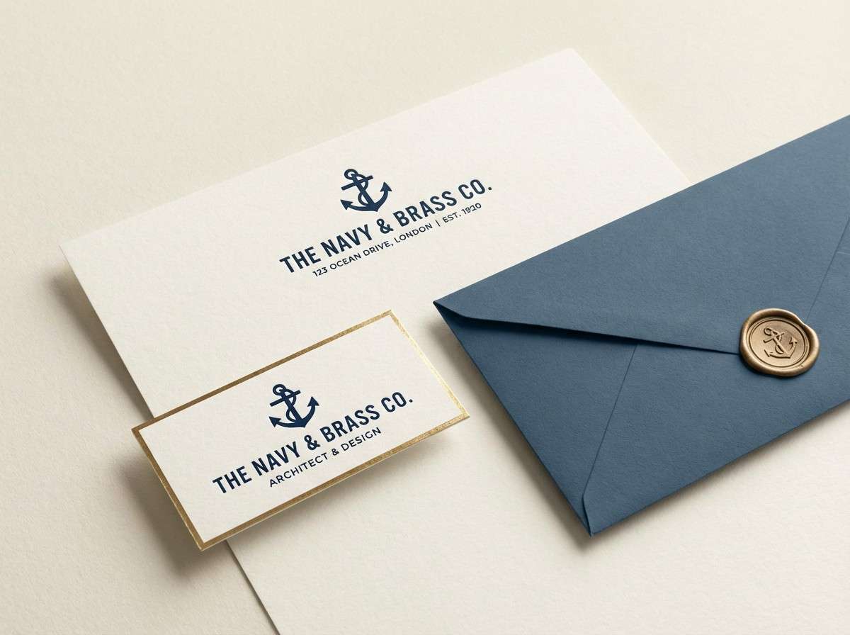 brass accented stationery