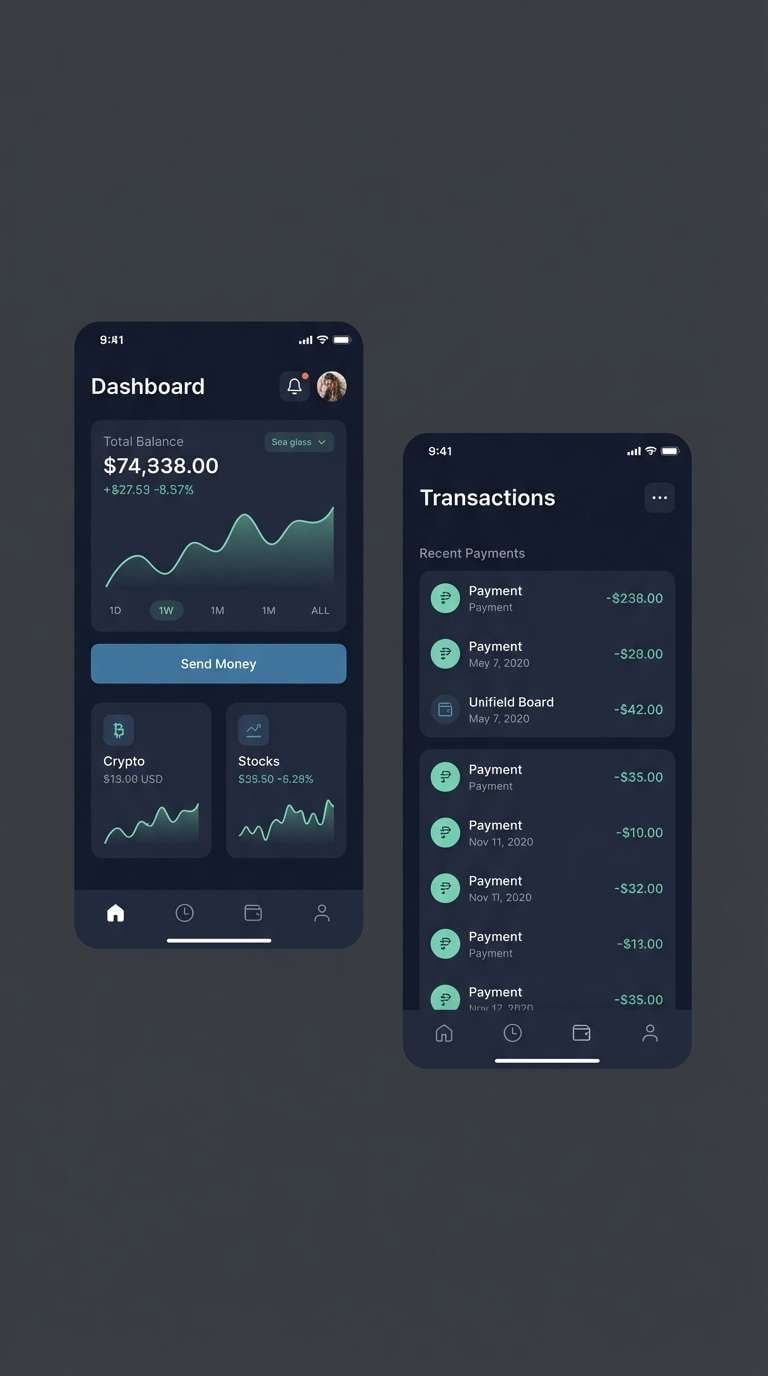 dark mode app ui
