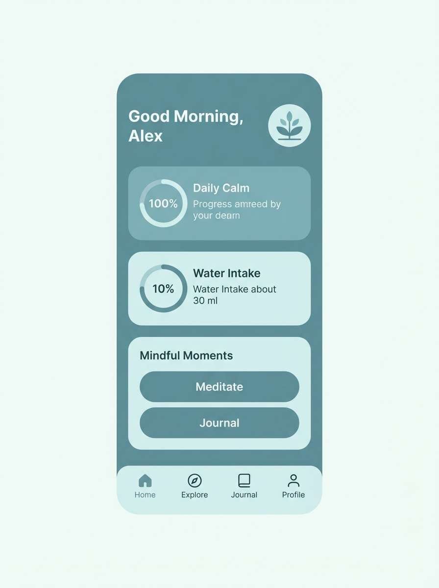 calming wellness ui