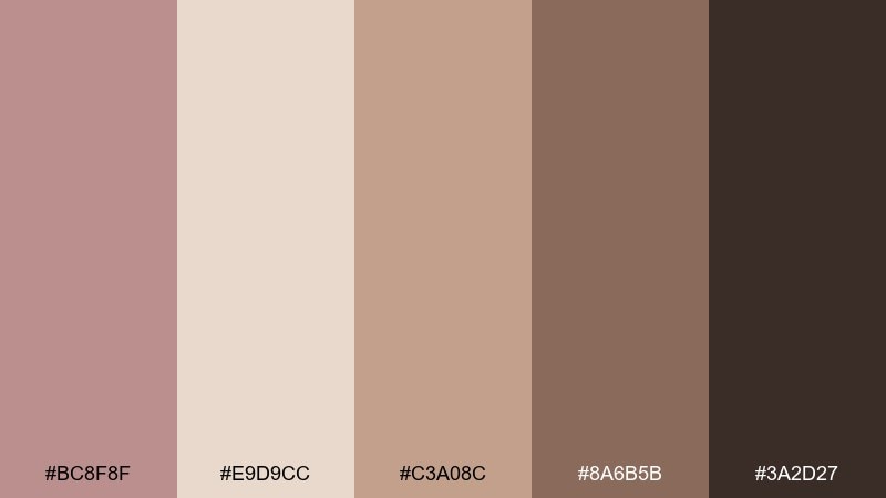 café ceramic rosy brown color palette with hex codes