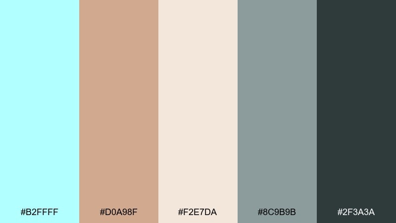 café window celeste color palette with hex codes
