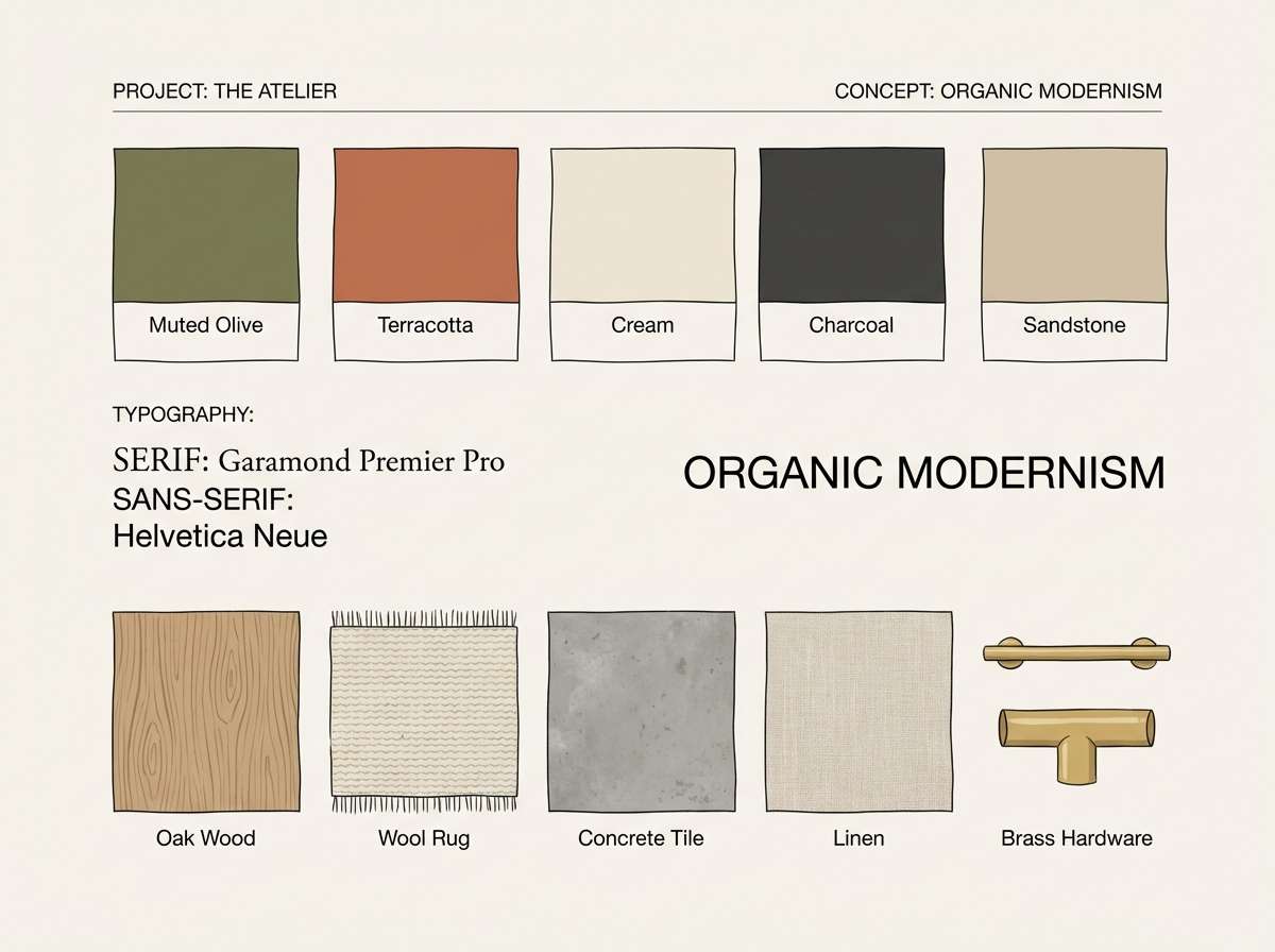 cafe interior mood board