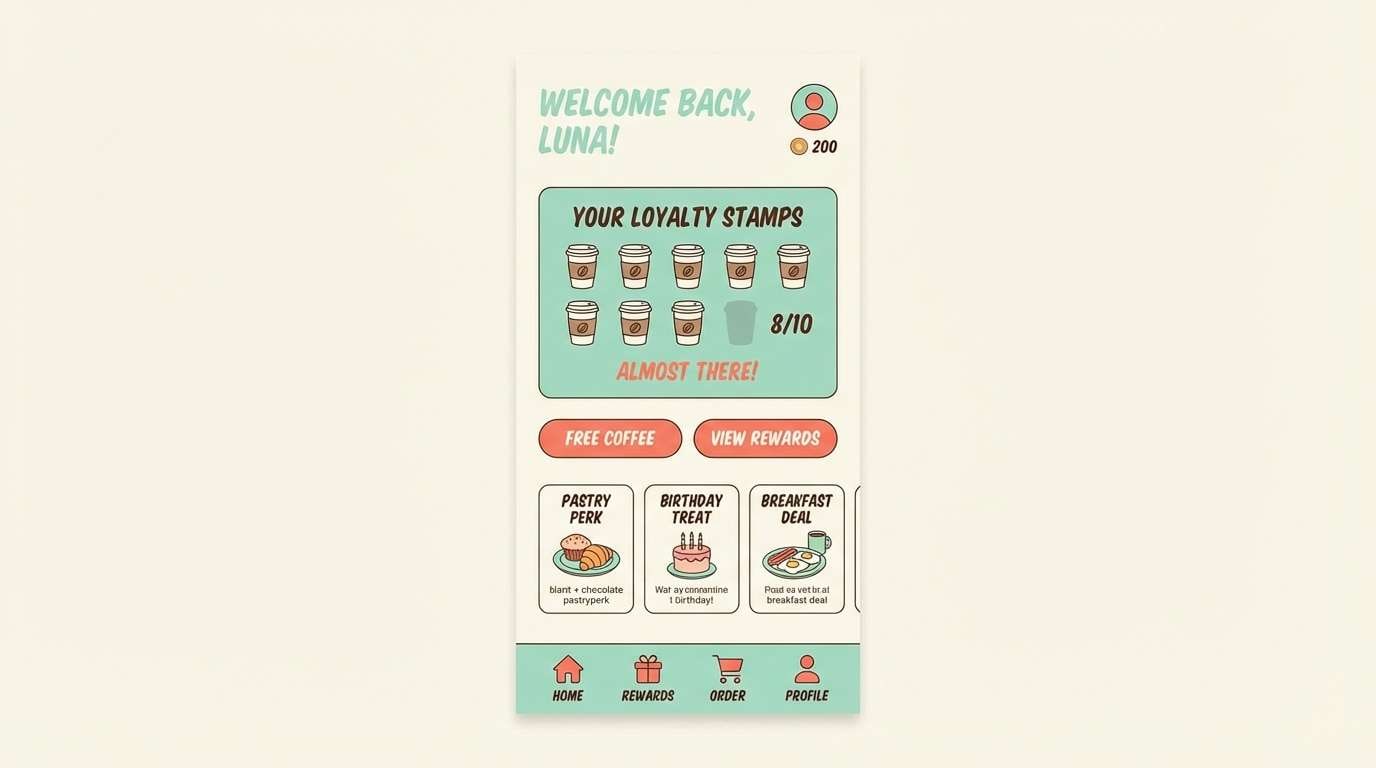 cafe loyalty app ui
