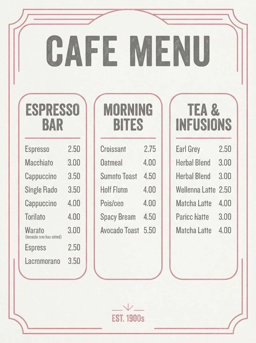 cafe menu poster