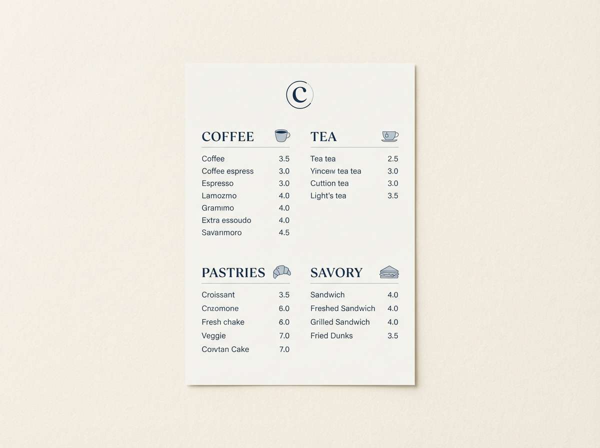 cafe menu design