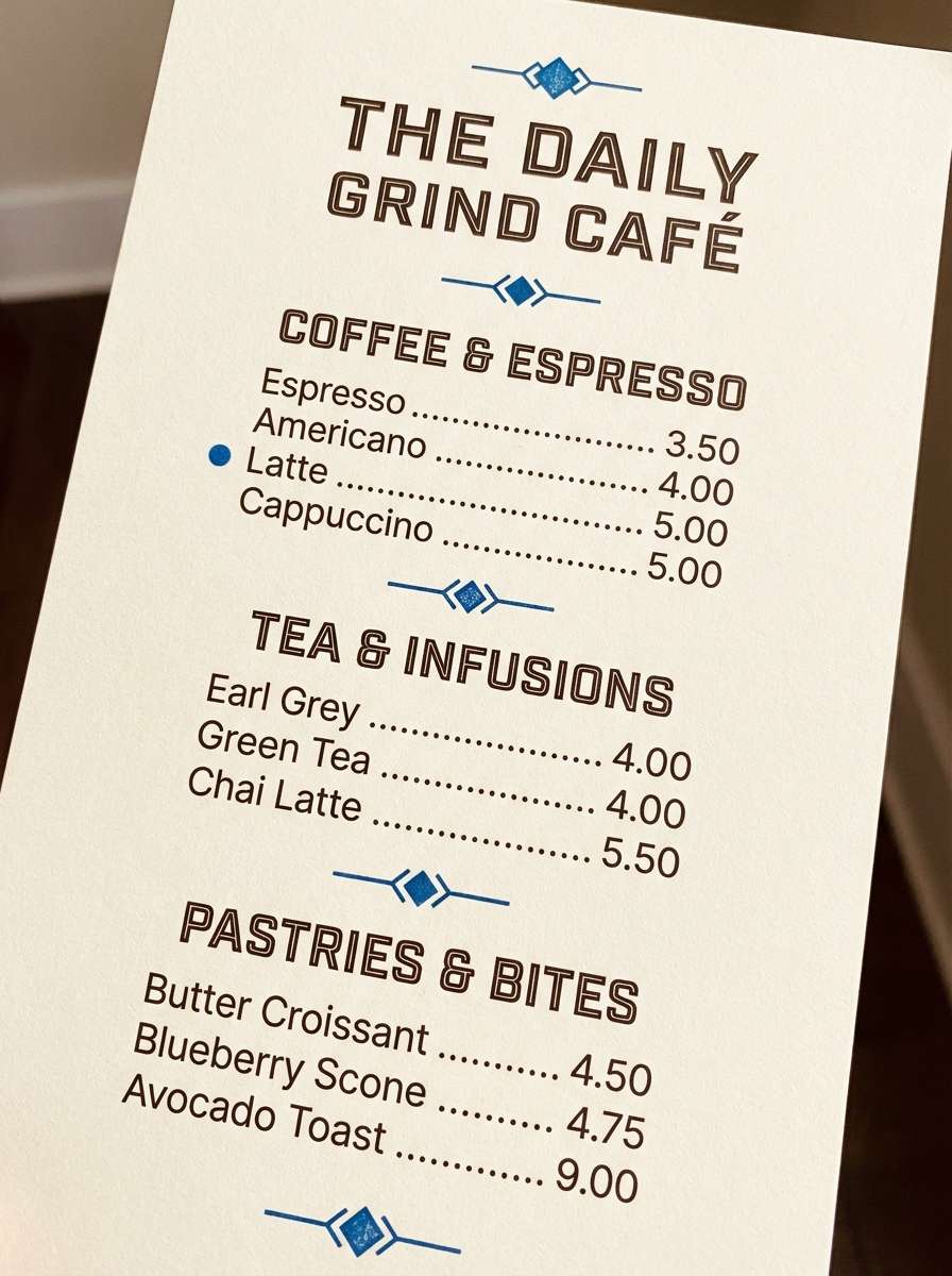 cafe menu design