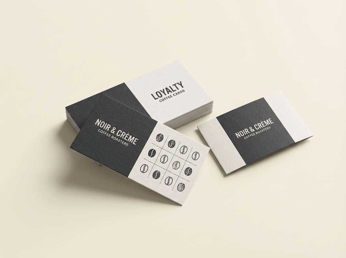 coffee loyalty cards on cream