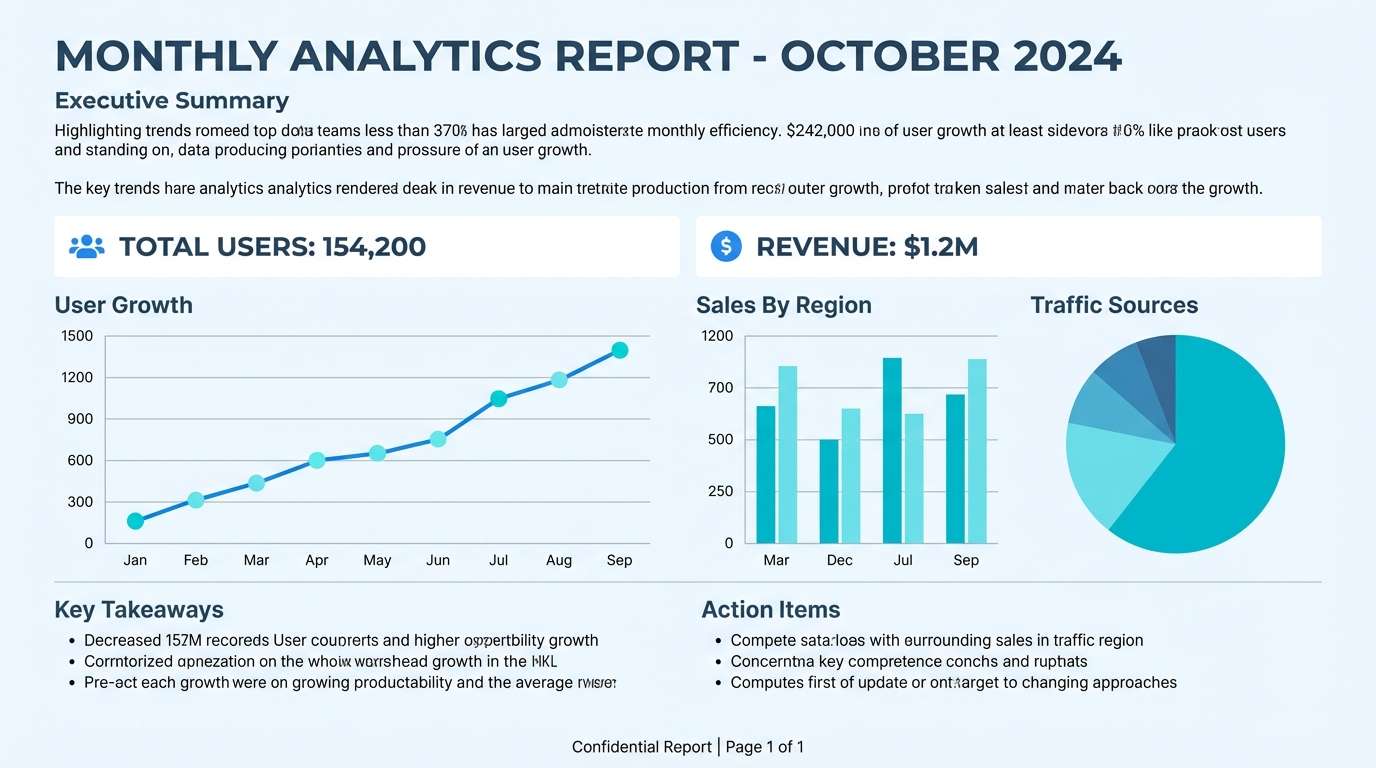 cyan analytics report layout